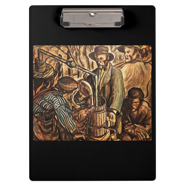 Moonshiners machen weißen Blitz Whiskey Liquor Klemmbrett (Vorderseite)
