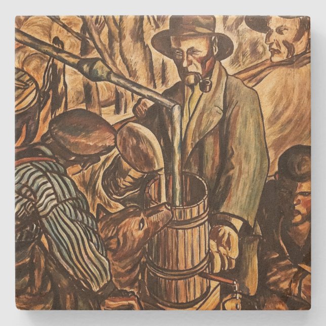 Moonshiners machen weißen Blitz Whiskey Liquor Steinuntersetzer (Vorderseite)