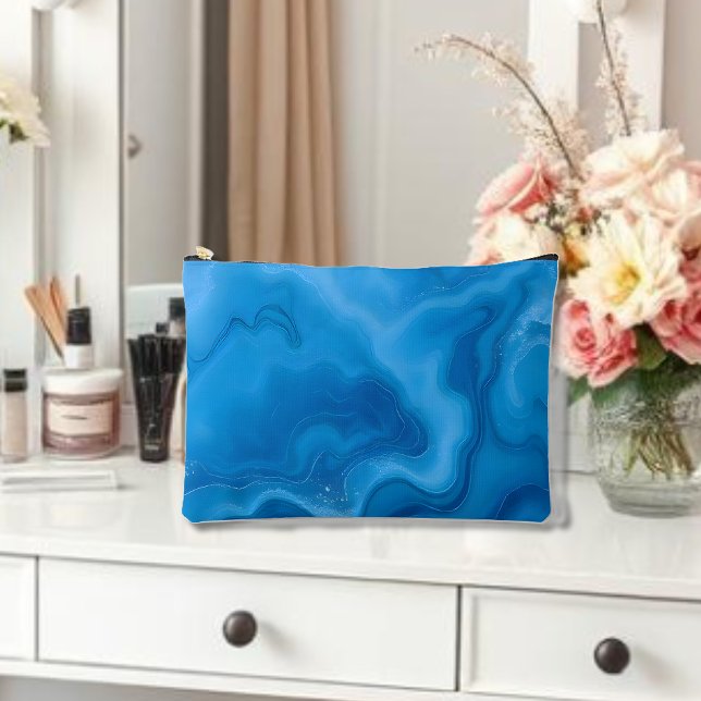 Moonstone Blue Zubehörtasche (Moonstone Blue Cosmetic Bag, for her, gifts for her, summer, beach, pool 
)