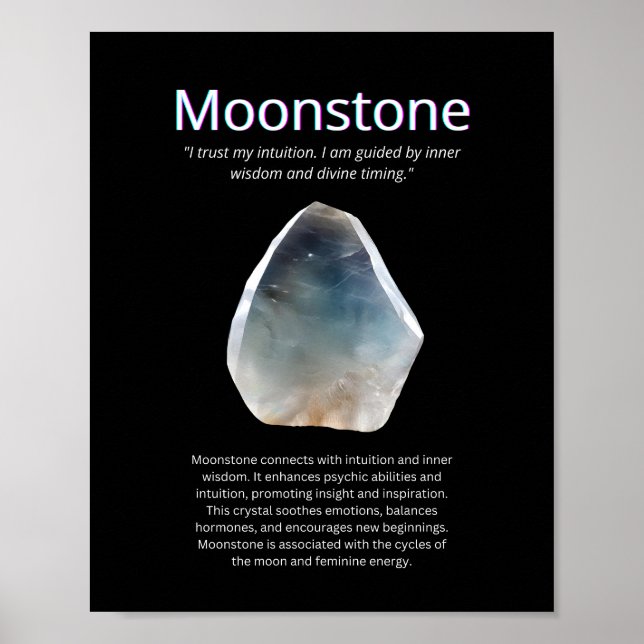 Moonstone Kristallstein Bedeutung Poster (Vorne)