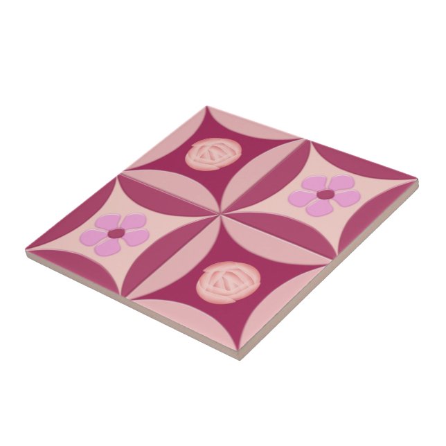 MoonStone Rose und Kirsche Blume in der Tür Fliese (Seite)