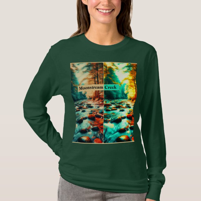 Moonstream Creek Nature Inspiriert Langschläfer-Sh T-Shirt (Vorderseite)