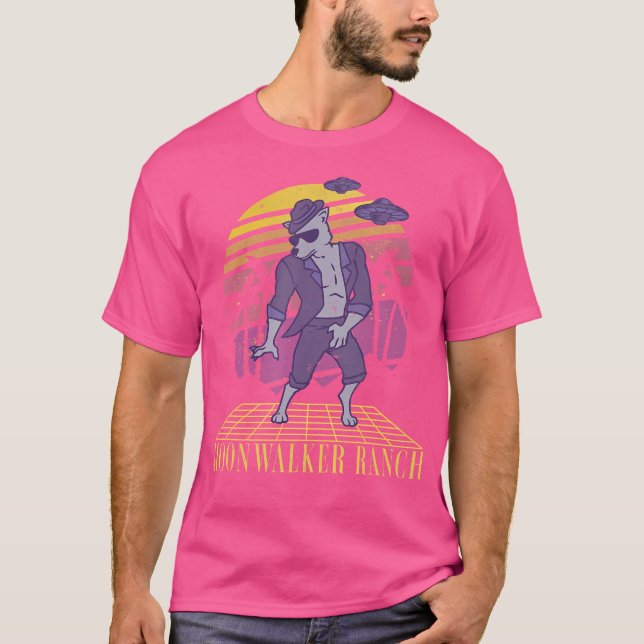 Moonwalker Ranch Werewolf tanzen Retro Sunset Ufo T-Shirt (Vorderseite)