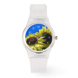 Moonwalker Sonnenblumen suchen nach Himmel Armbanduhr