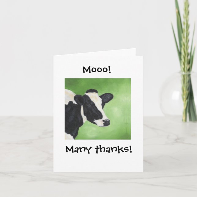 Mooo ! Carte pour notes de Merci de vache (Devant)