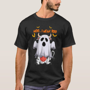 Mooo I Gemein Booo Niedliche Kuh Ghost Halloween K T-Shirt
