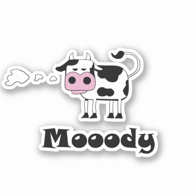 Mooody Custom-Cut Vinyl Sticker (Vorderseite)