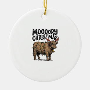 Moooory Weihnachten Highland Kuh Vintage Gravur T Keramik Ornament