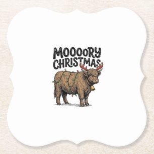 Moooory Weihnachten Highland Kuh Vintage Gravur T Untersetzer