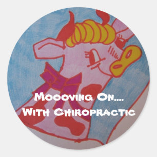 Moooving auf….Mit Chiropraktik Runder Aufkleber