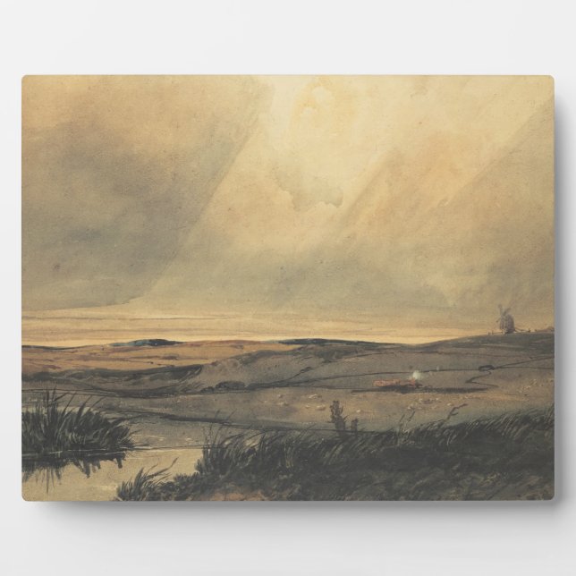 Moor mit Windmühle Fotoplatte (Vorderseite)