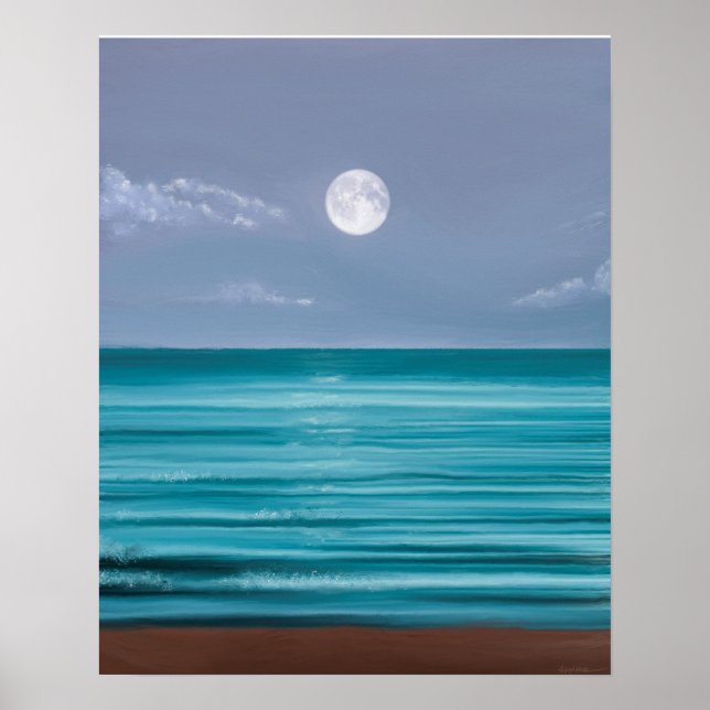Mooraufstieg über aquamarines Meer Poster (Vorne)