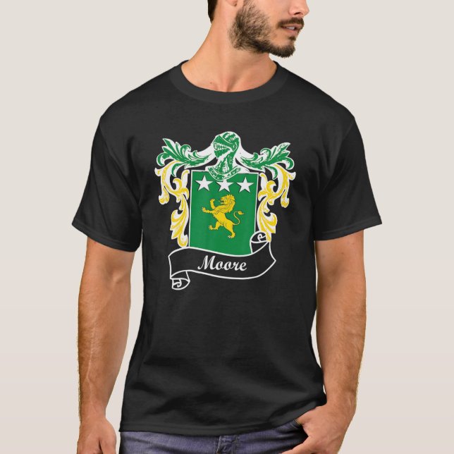 Moore Coat of Arms Nachname Familienwappen T-Shirt (Vorderseite)