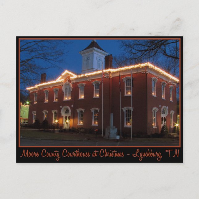 Moore Landkreis Courthouse at Night - Lynchburg, T Postkarte (Vorderseite)