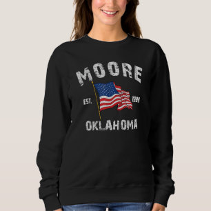 Moore Oklahoma Ok US Stars Streifen Vintagen Stil Sweatshirt