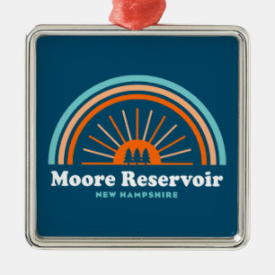Moore Reservoir New Hampshire Rainbow Ornament Aus Metall