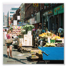 Moore Street, Dublin City Irland Fotodruck