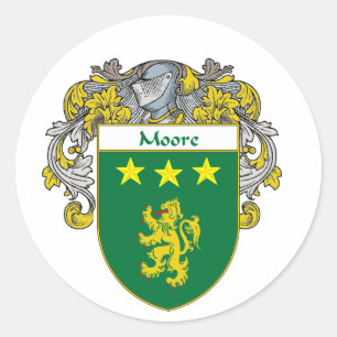 Moore-Wappen (überzogen) Runder Aufkleber