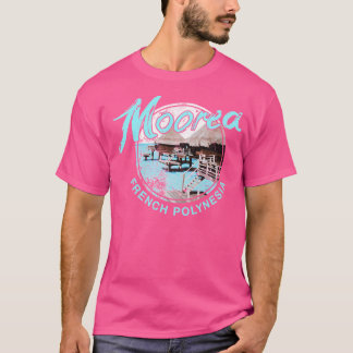 Moorea Bungalow über Wasser Französisch Polynesien T-Shirt