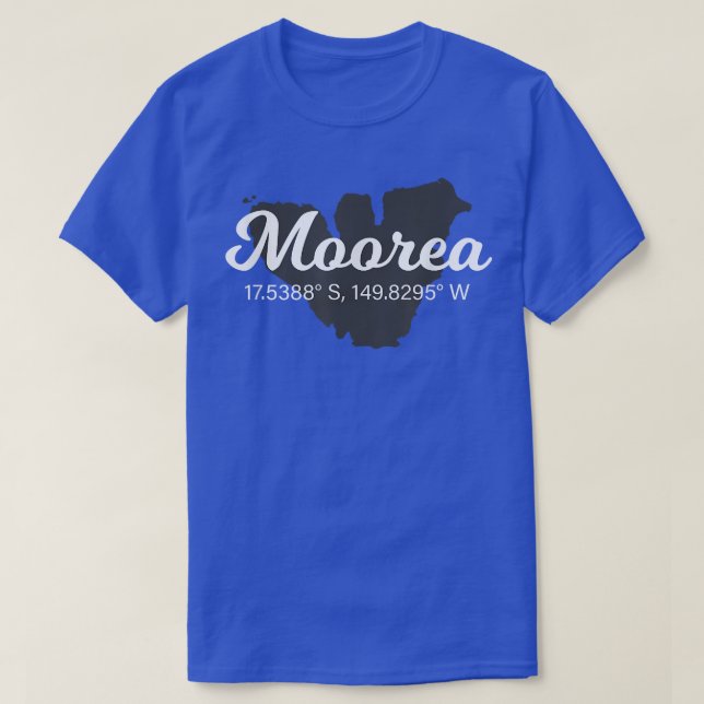 Moorea Coordinates Tourist Vacation  T-Shirt (Design vorne)