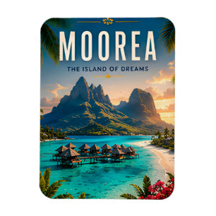🌴 Moorea Französisch-Polynesien Luxus-Hausdekorat Magnet