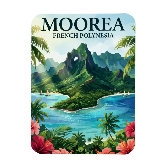 Moorea Französisch-Polynesien Magnet (Vertikal)