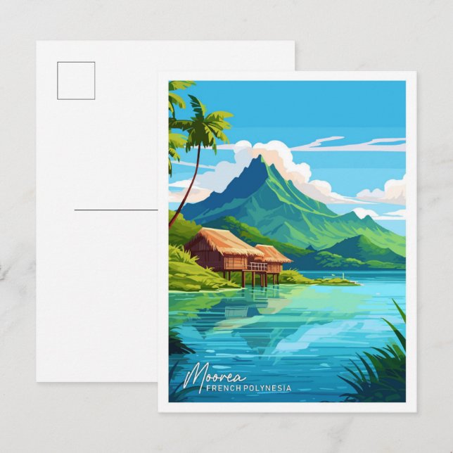 Moorea Französisch-Polynesien Reisevorführung Postkarte (Vorne/Hinten)