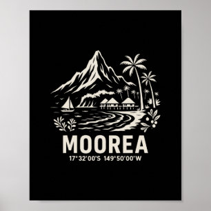 Moorea Insel Französisch-Polynesien Strandurlaub Poster