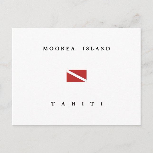 Moorea Island Tahiti Scuba Dive Flag Postkarte (Vorderseite)