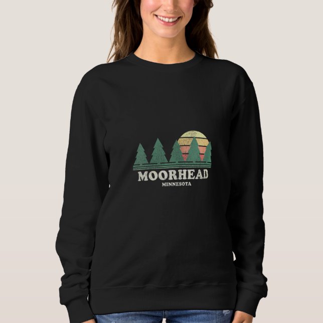 Moorhead Mn Vintag Throwback Retro 70er Sweatshirt (Vorderseite)