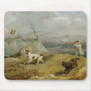 Moorhuhn-Schießen (Öl auf Leinwand) Mousepad