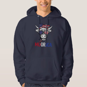 Moorica Highland Kuh 4. Juli Design USA Hoodie