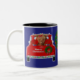 Moory Christmas Little Red Truck Zweifarbige Tasse