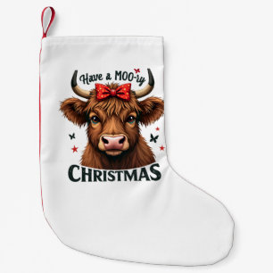 Moory Christmas Niedliche Kuh trägt Santa Kleiner Weihnachtsstrumpf