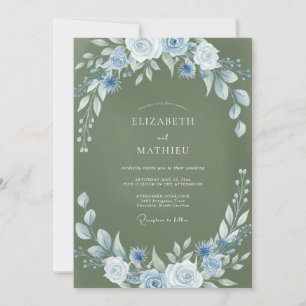 Moos Azure Kranz Hochzeit Einladung