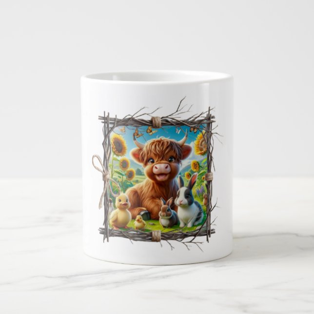 Moos & Brews: Jumbo-Tasse für Kühe im Hochland (Vorderseite)
