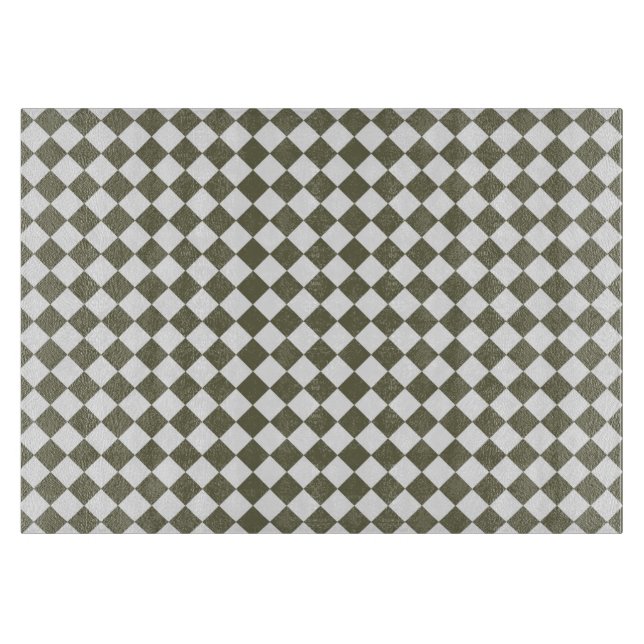 Moos Green Checkerboard-Muster Schneidebrett (Vorderseite)