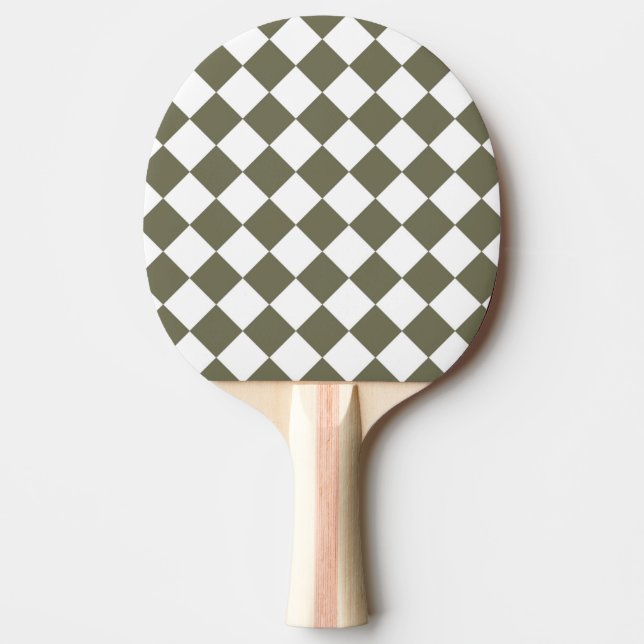 Moos Green Checkerboard-Muster Tischtennis Schläger (Vorderseite)