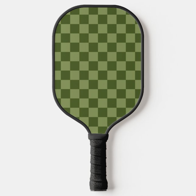Moos Green Checkerboard Pickleball Schläger (Vorderseite)