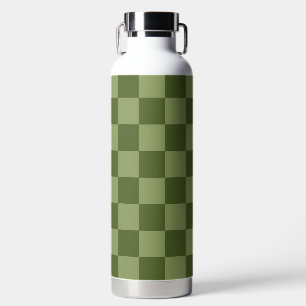 Moos Green Checkerboard Trinkflasche