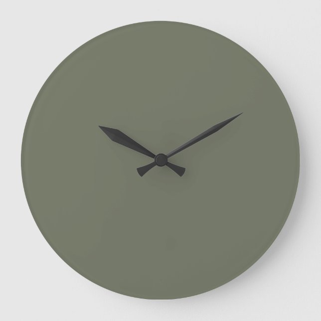 Moos Green Minimalistisch Wall Clock Große Wanduhr (Vorderseite)