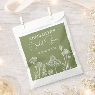 Moos-Wildblumen Skizzierte Flora Geschenktütchen