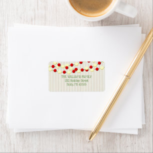 Moosbeeren- und Popcorn rustikales Beadboard Adressaufkleber