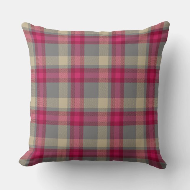 MoosbeerenWalsh Tartan-kariertes Kissen (Vorderseite)
