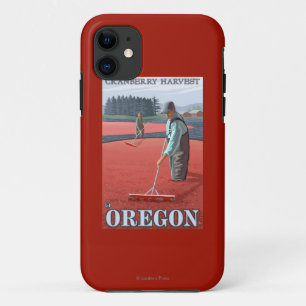 Moosbeersumpf-Ernte-Vintages Reise-Plakat iPhone 11 Hülle