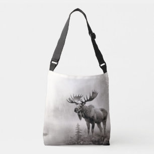 Moose Animal Discovery Wild Nature Ink Sketch Tragetaschen Mit Langen Trägern
