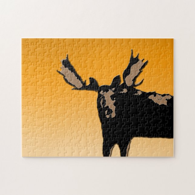 Moose at Sunset - Original Wildlife Art (Horizontal)