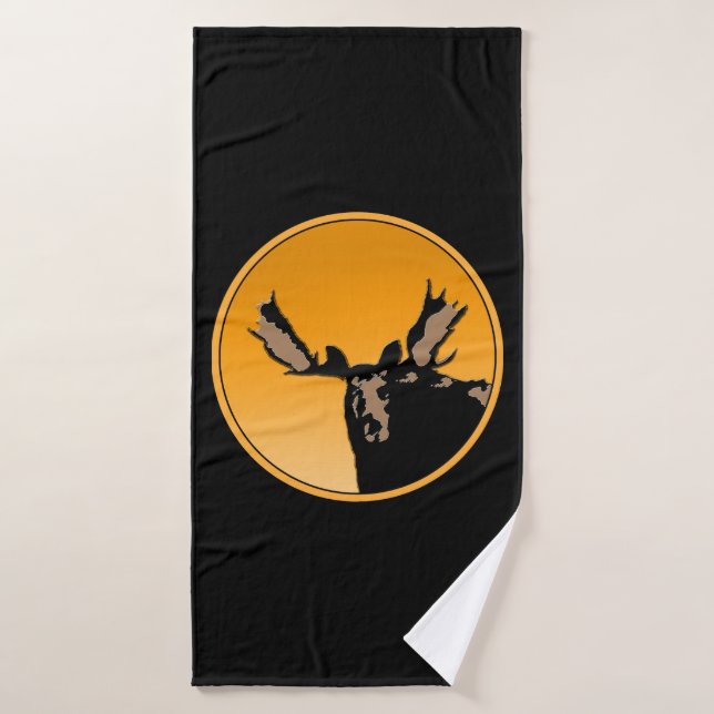 Moose at Sunset - Original Wildlife Art Badhandtuch Set (Badehandtuch)