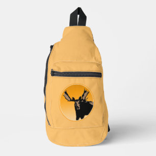 Moose at Sunset - Original Wildlife Art Crossbody Bag