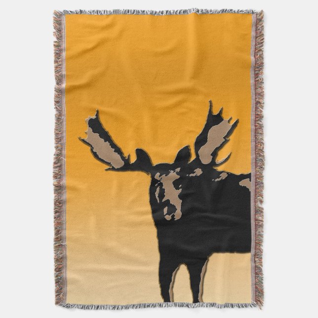 Moose at Sunset - Original Wildlife Art Decke (Vorderseite Vertikal)